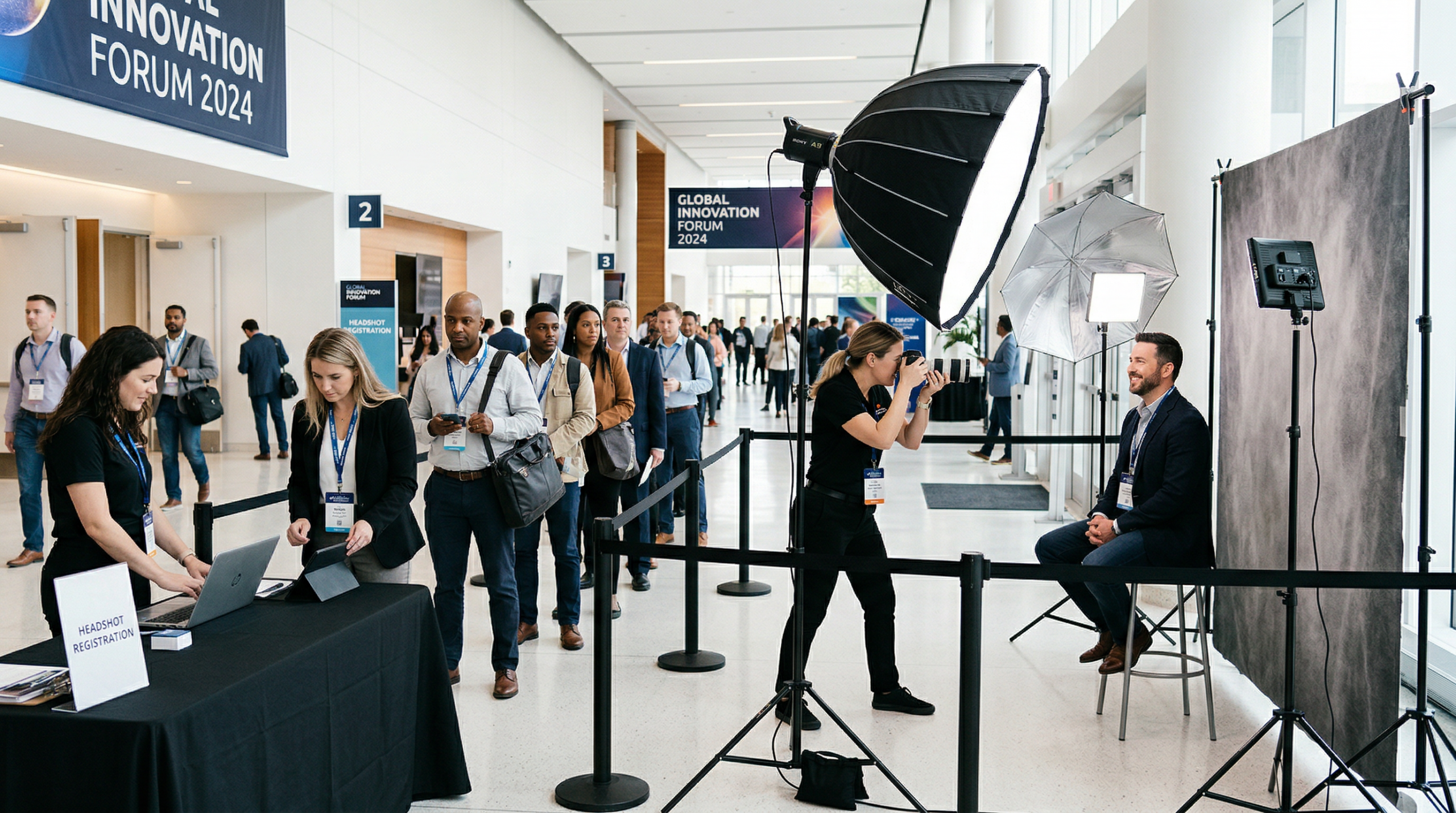 Conference headshots vs event coverage comparison