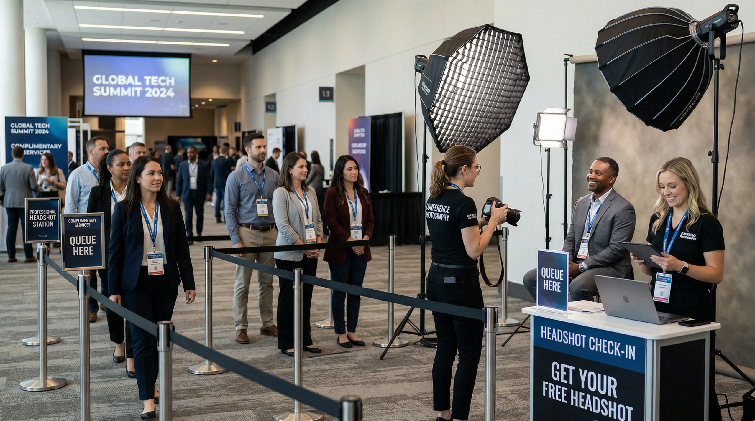 What Makes an On-Site Headshot Station Run Smoothly at a Conference