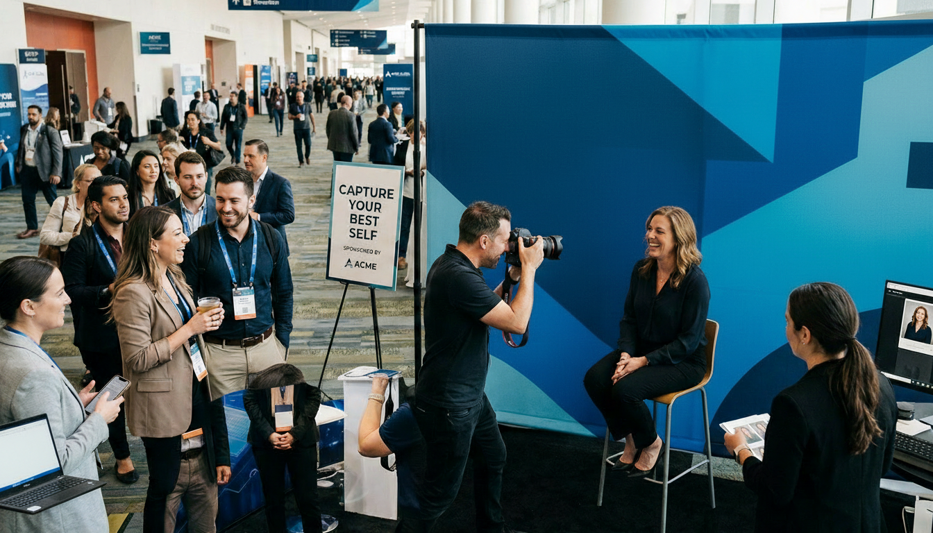 Evaluating whether a conference headshot station fits your event goals